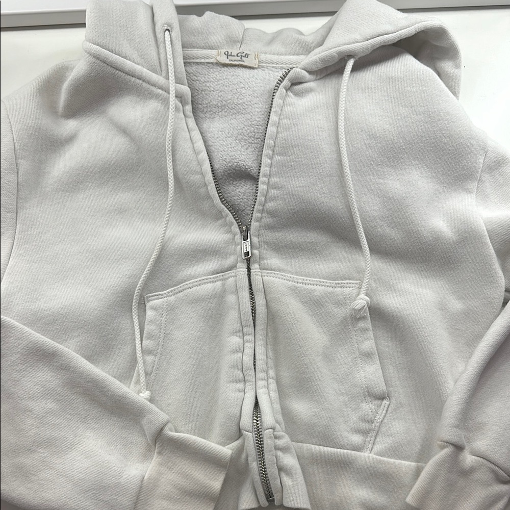 Y2K White Zip-Up Hoodie